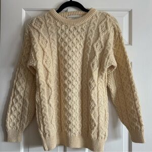 100% Wool Irish Cableknit Sweater